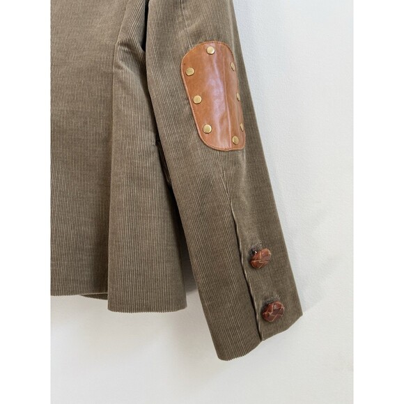 Lauren Moffatt Corduroy Elbow Patch Blazer Jacket S Cotton Made in USA Western - Picture 9 of 13
